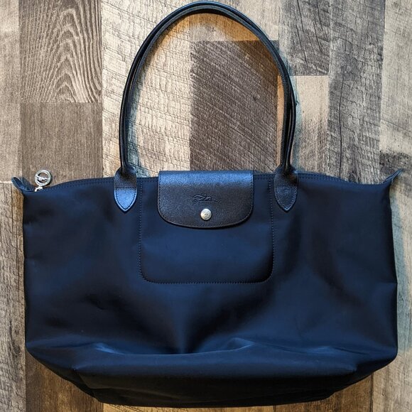 Longchamp Les Pliages Neo Tote Bag Black Nylon & Leather - Picture 2 of 10